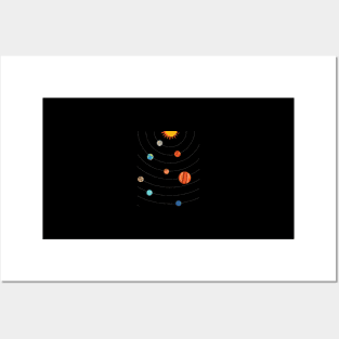 Colorful Planets Dark Space Funny Astronomers Dwarf Planets Posters and Art